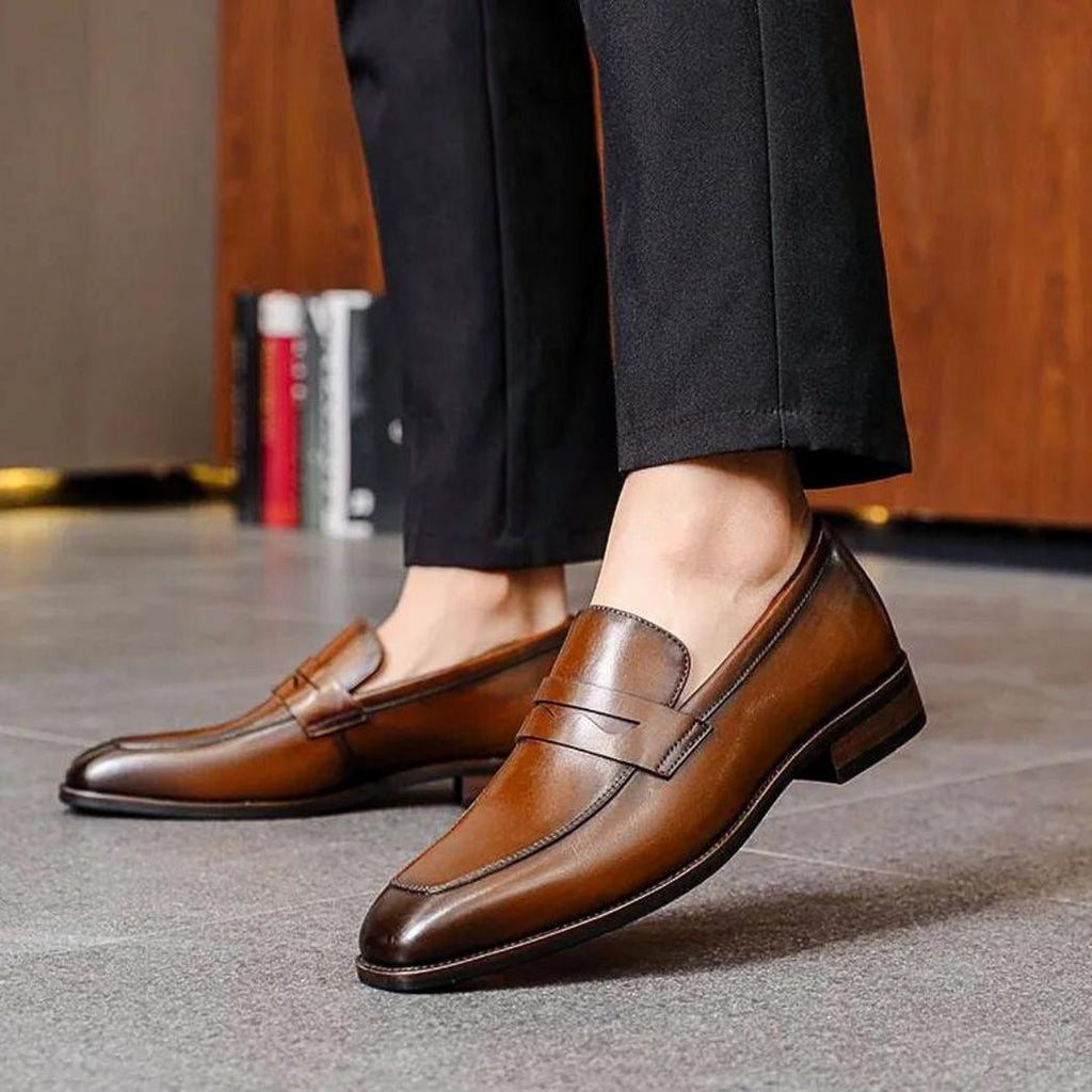 Eleganta loafers i äkta läder för herr