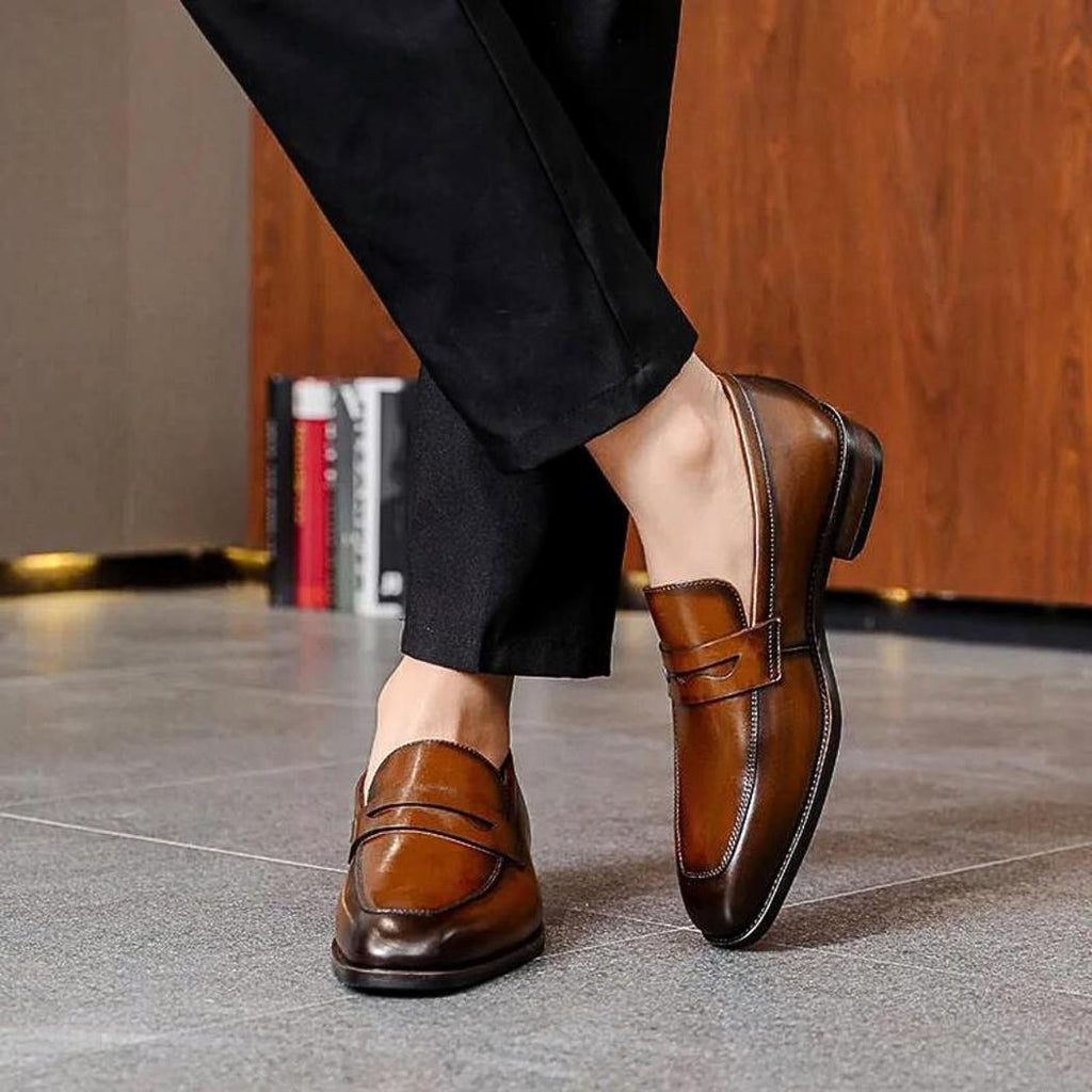 Eleganta loafers i äkta läder för herr