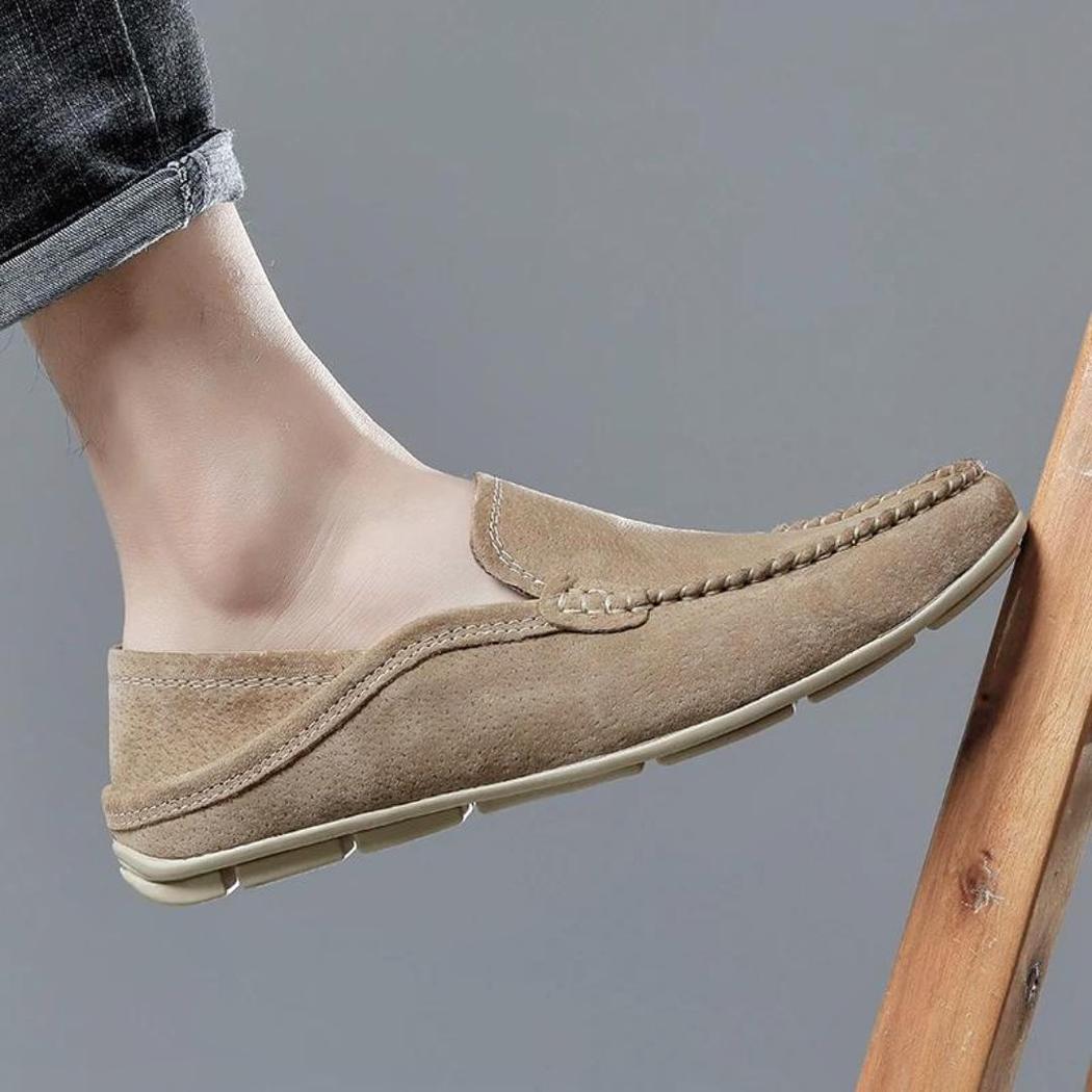 Loafers i äkta läder för herr, beige eller bruna