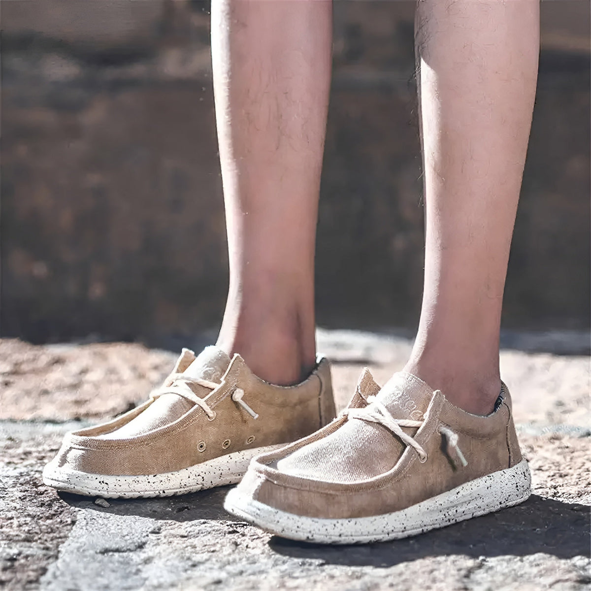 Loafers i denim för herr
