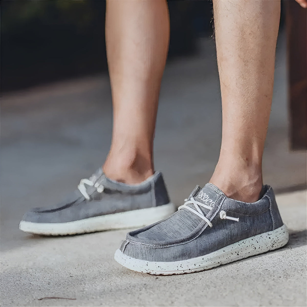 Loafers i denim för herr