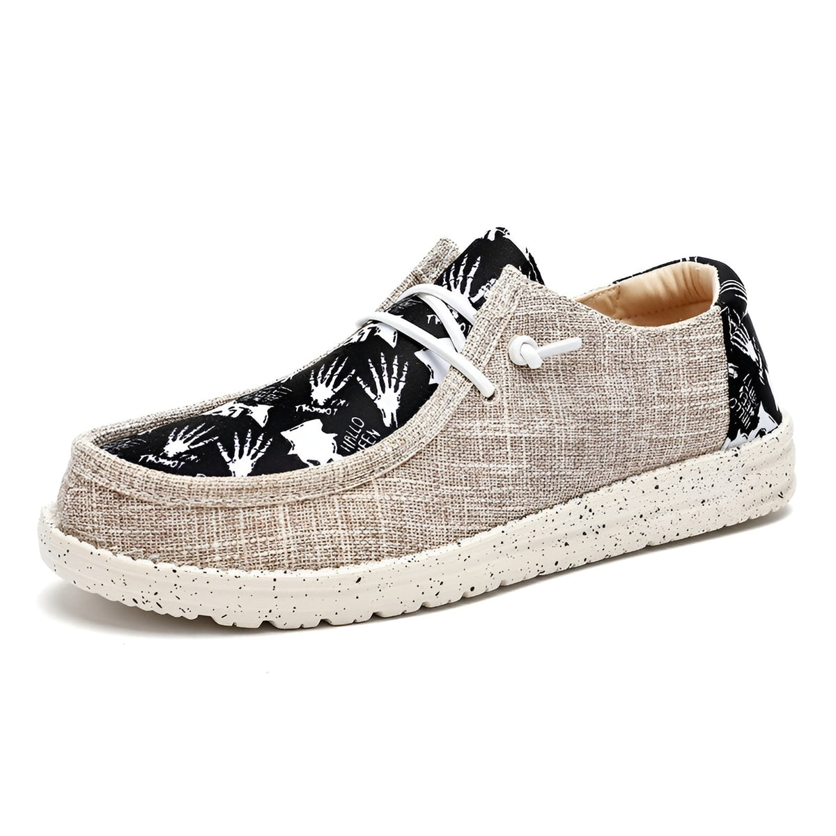 Loafers i tyg för herr med originella mönster