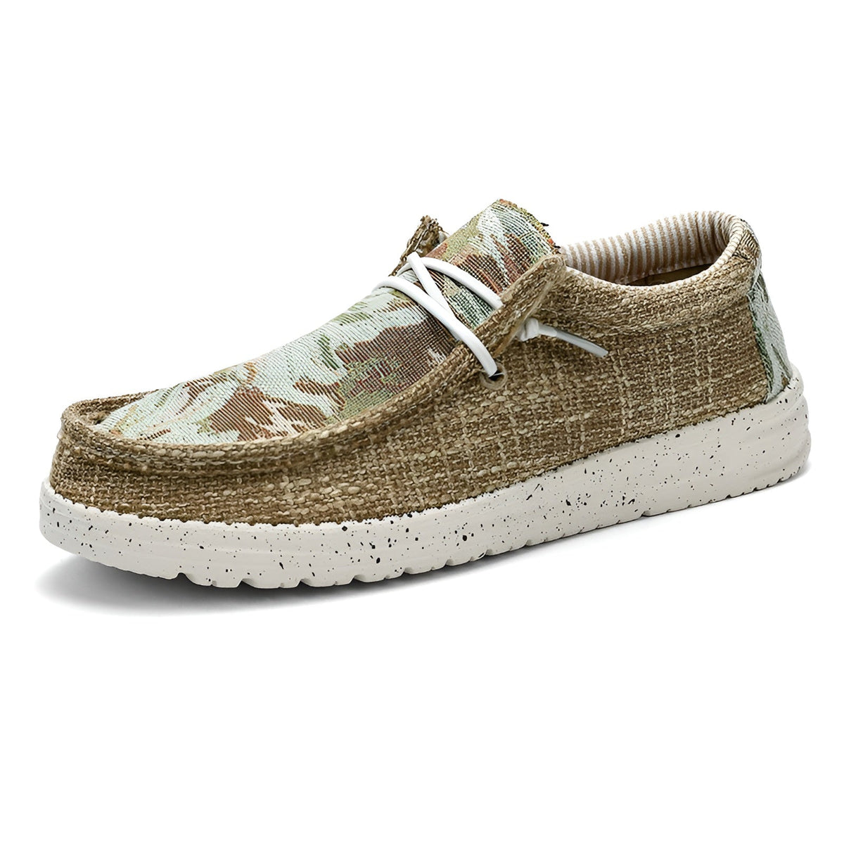 Loafers i tyg för herr med originella mönster