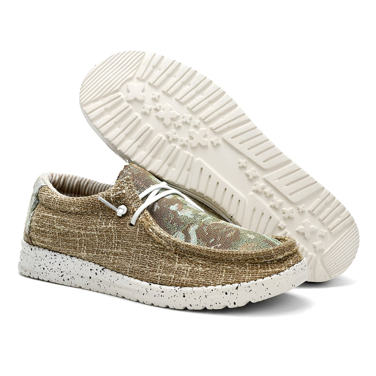 Loafers i tyg för herr med originella mönster