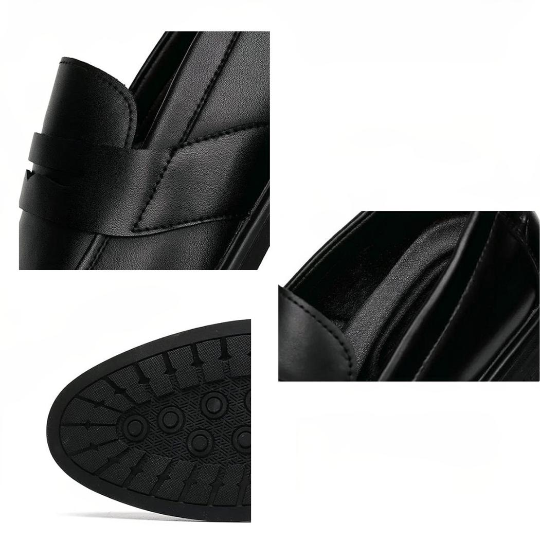 Klassiska svarta loafers för herr i syntetiskt läder