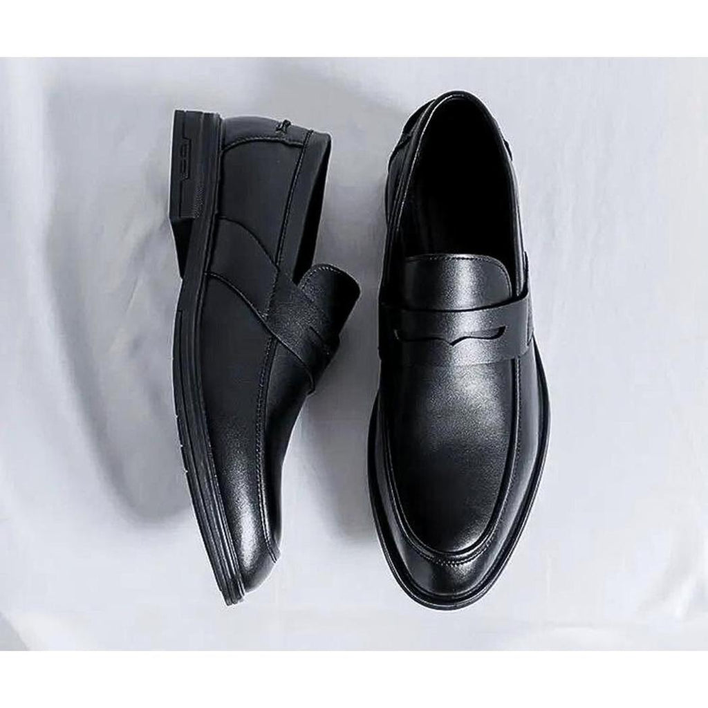 Klassiska svarta loafers för herr i syntetiskt läder