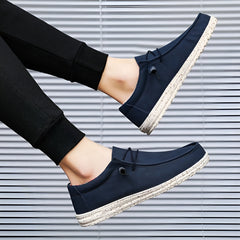 Bruna och blå loafers i syntetiskt läder för herr, Marinblå