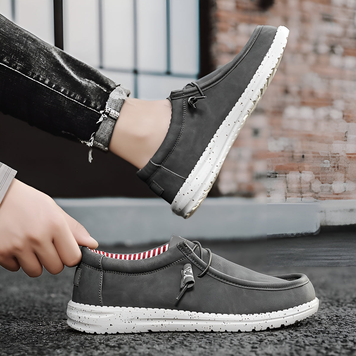 Amerikanska loafers i konstläder för herrar, bild 13 av 14
