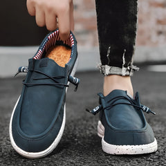 Amerikanska loafers i konstläder för herrar, Blå