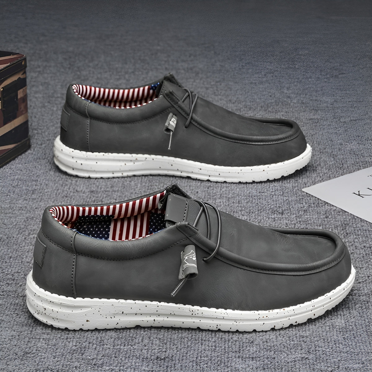 Amerikanska loafers i konstläder för herrar, bild 10 av 14