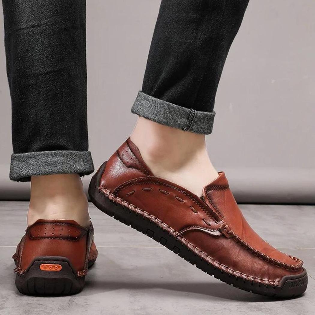 Mjuka loafers i syntetiskt läder för herr