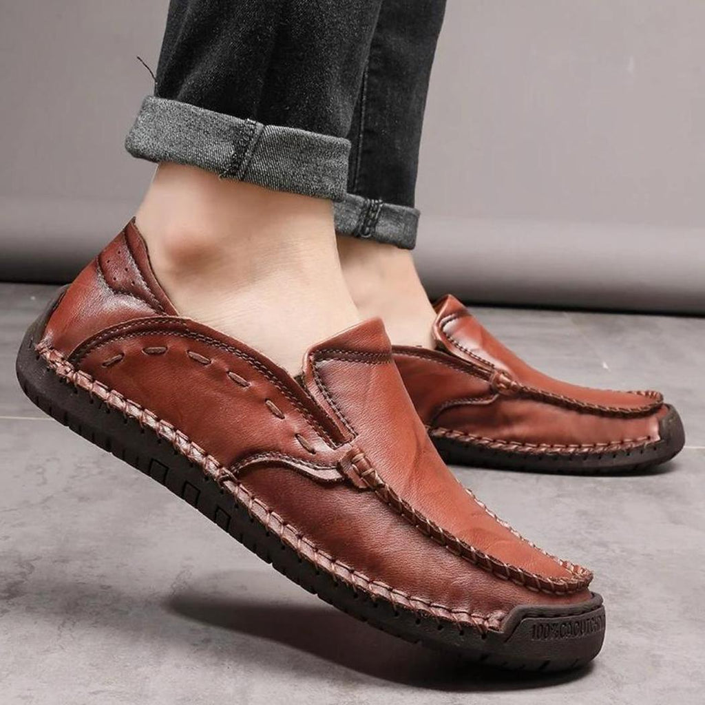 Mjuka loafers i syntetiskt läder för herr