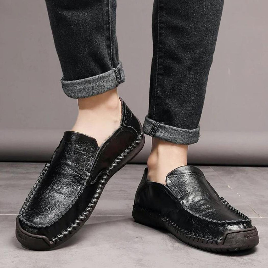 Mjuka loafers i syntetiskt läder för herr