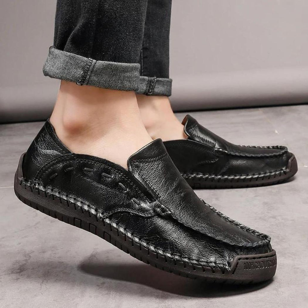 Mjuka loafers i syntetiskt läder för herr