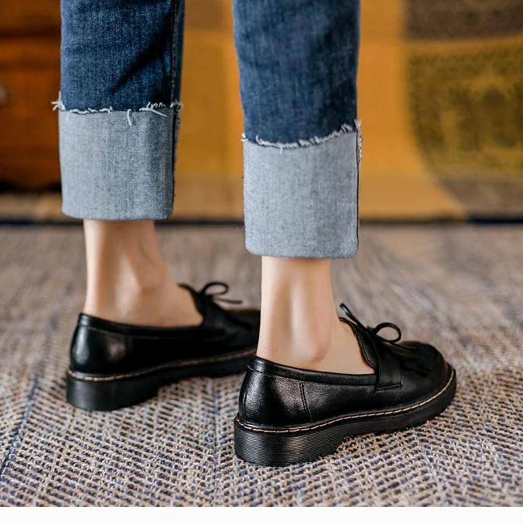 Loafers med fyrkantig klack och fransar i vintagestil för dam