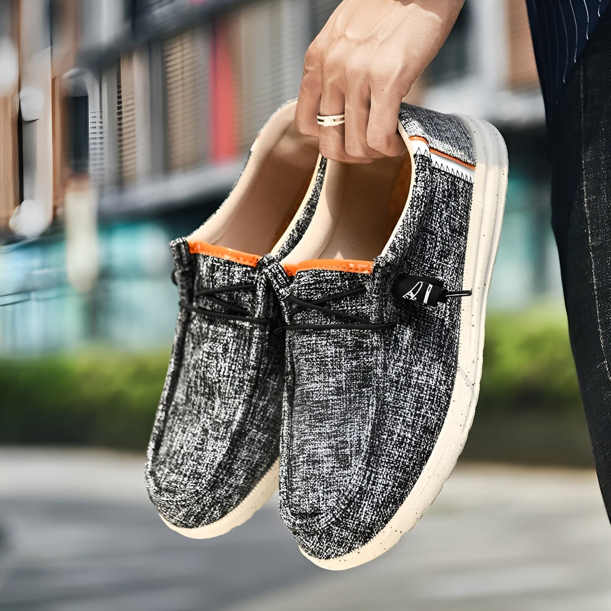 Loafers i tyg för herr