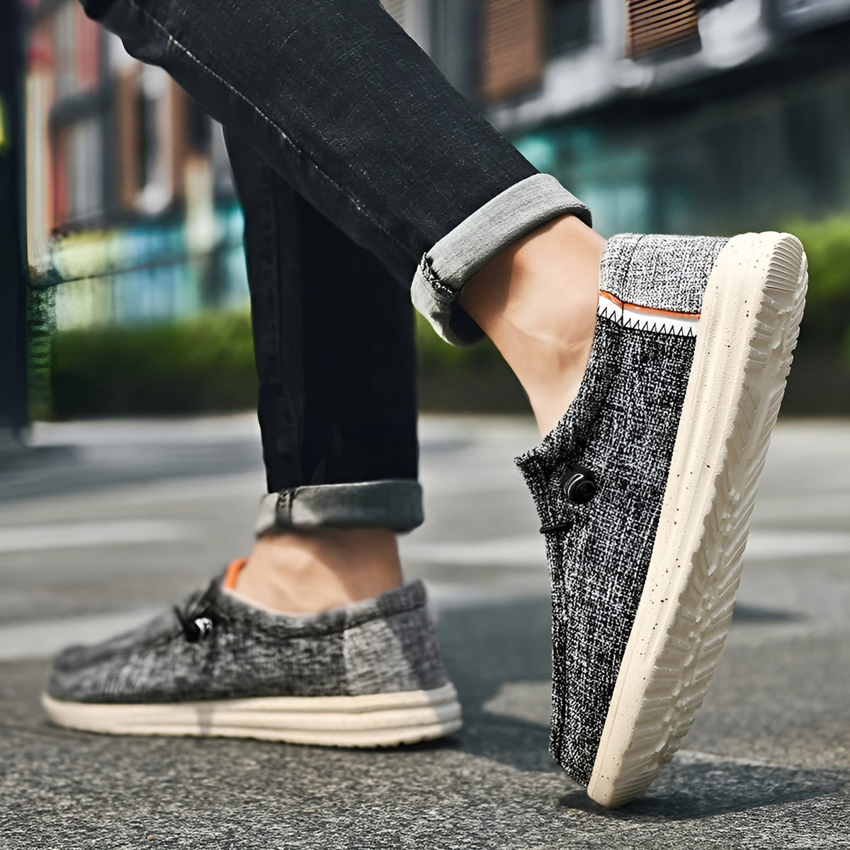 Loafers i tyg för herr