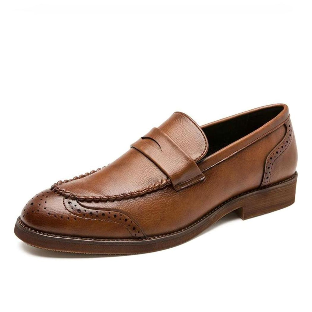 Glansiga loafers i äkta läder för herr
