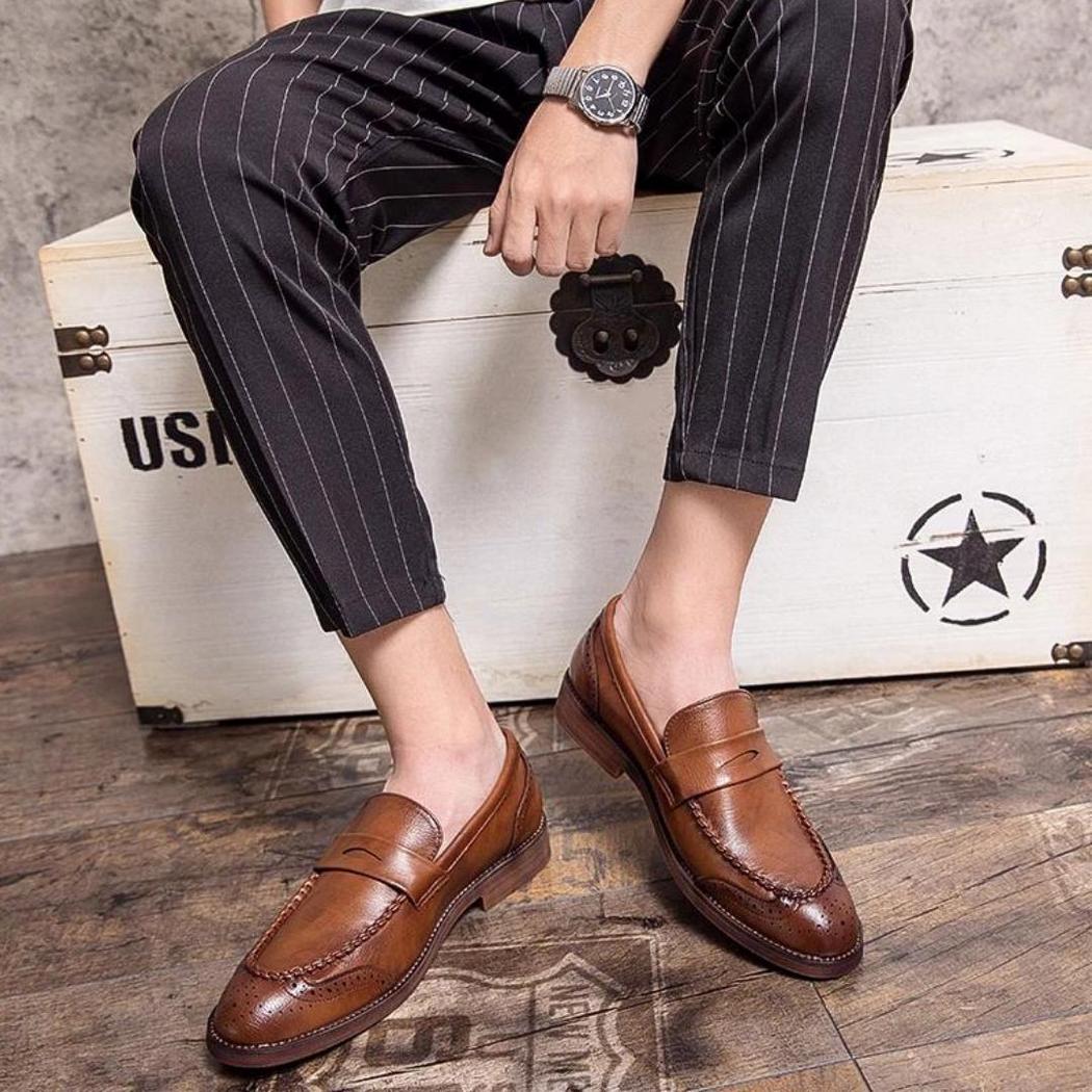 Glansiga loafers i äkta läder för herr