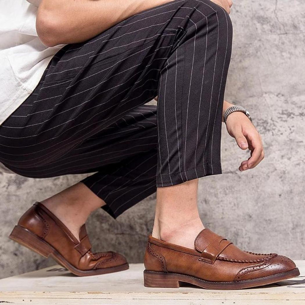 Glansiga loafers i äkta läder för herr