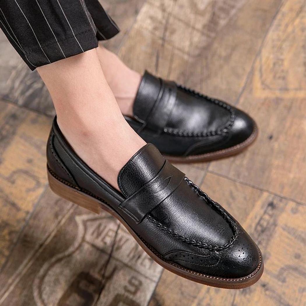 Glansiga loafers i äkta läder för herr