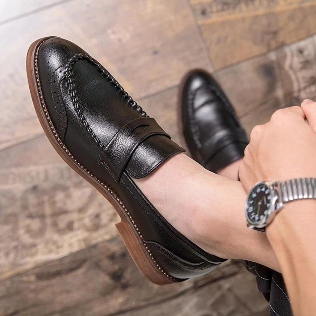 Glansiga loafers i äkta läder för herr