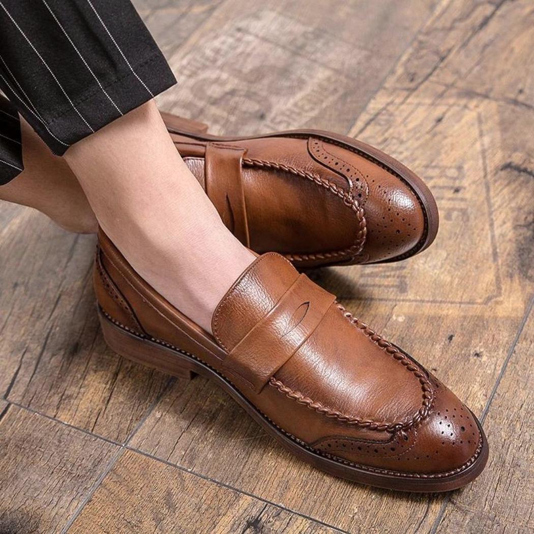 Glansiga loafers i äkta läder för herr