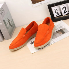 Stefano loafers i äkta läder, Orange