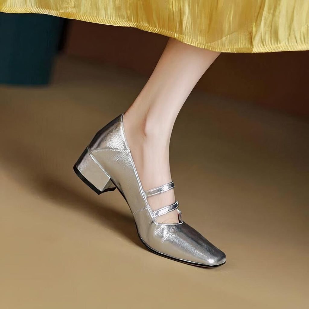 Loafer-ballerina med blockklack, bild 2 av 5
