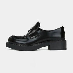 Loafers med tjock låg klack för dam, Svart