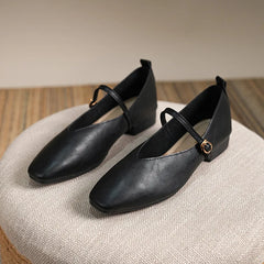 Mary Jane ballerinas med remmar Elegant och retro, Svart