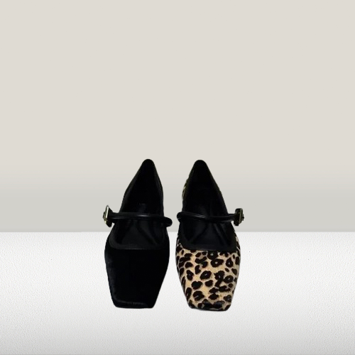 Ballerinaskor med mjuka remmar och leopardmönster, bild 4 av 6