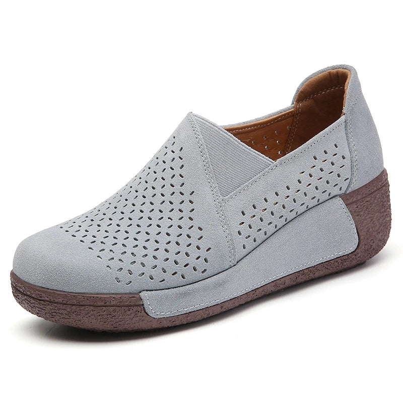 Bekväma perforerade loafers med kilsula för dam, bild 6 av 11