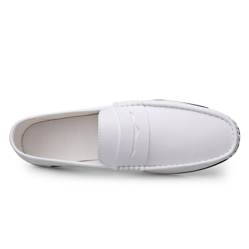 Avslappnade loafers i vit lädereffekt för herrar, bild 3 av 3