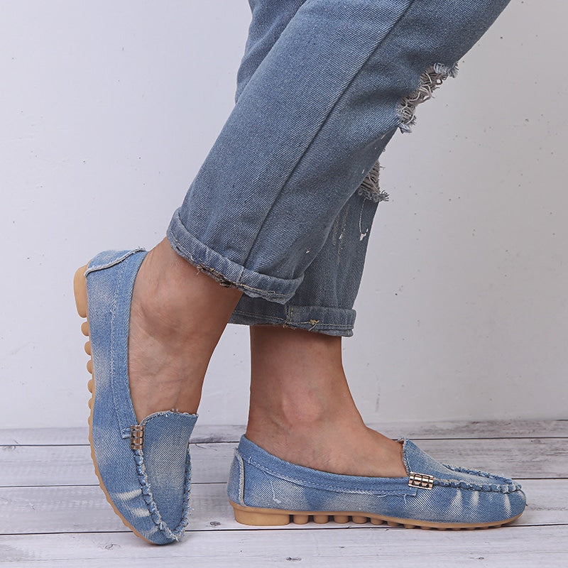 Casual loafers i blekt denim, bild 3 av 5