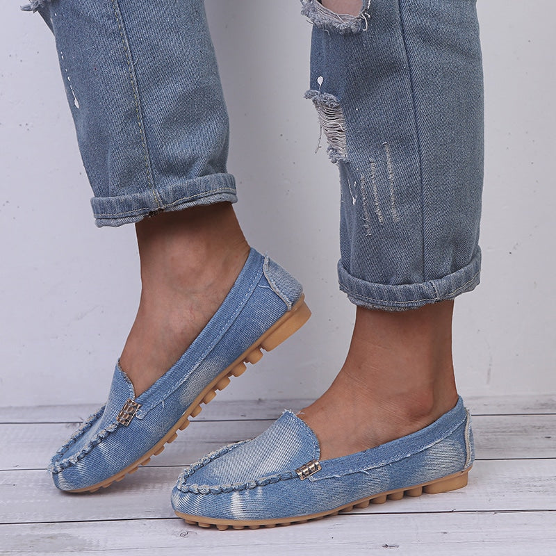 Casual loafers i blekt denim, bild 4 av 5