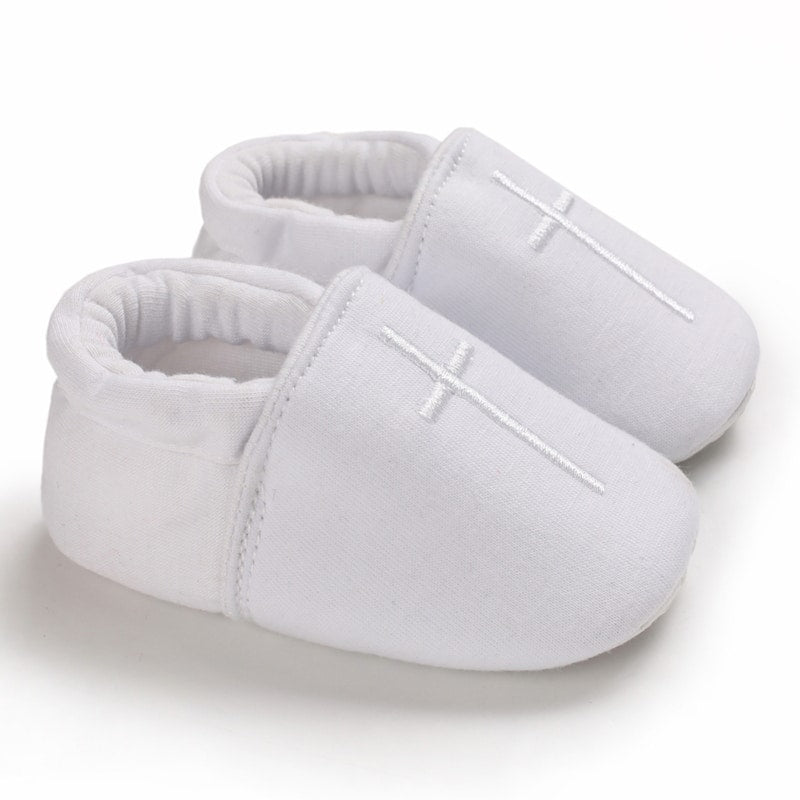 Vita dopskor i bomull för baby, bild 5 av 9