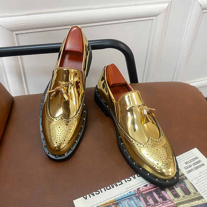 Eleganta gyllene loafers för herrar, bild 6 av 6