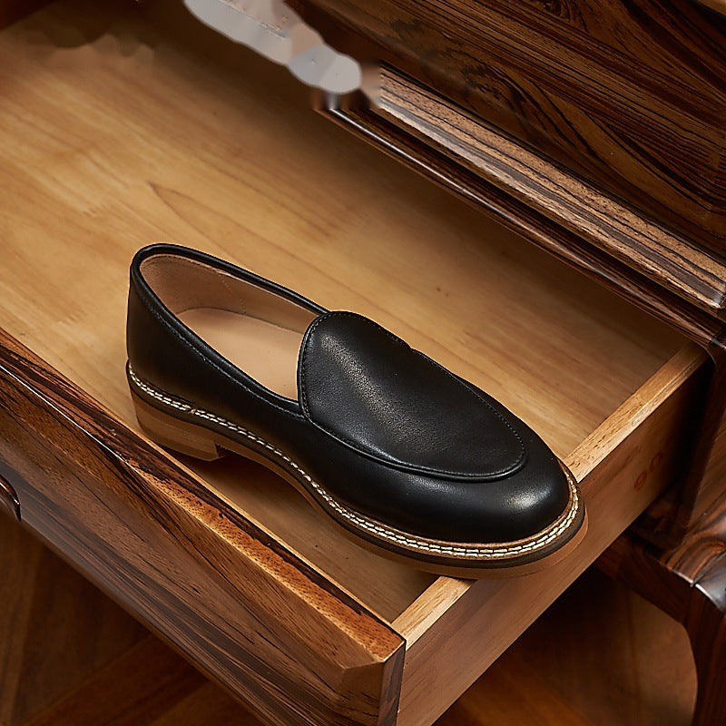 Eleganta herrloafers med synliga sömmar, beige, bild 10