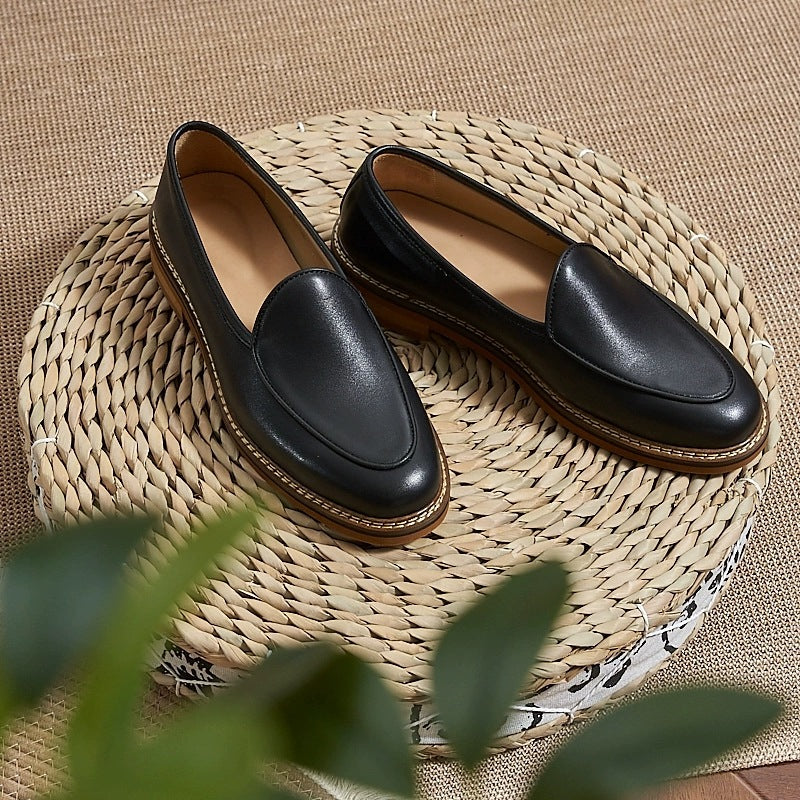 Eleganta herrloafers med synliga sömmar, svart, bild 7