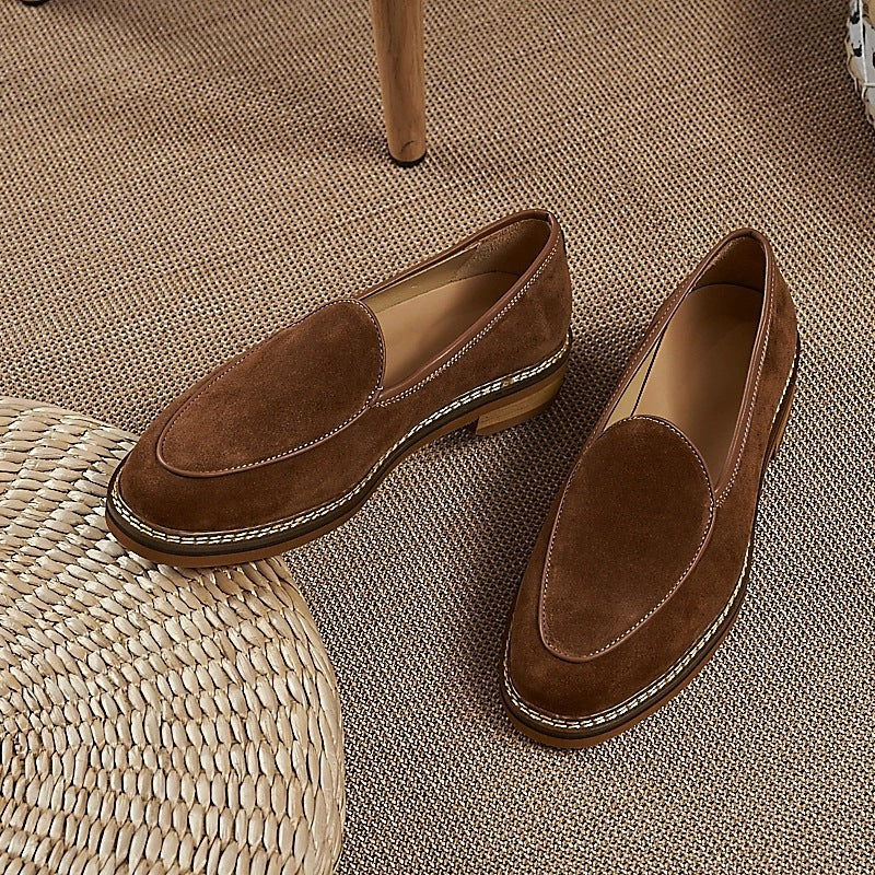 Eleganta herrloafers med synliga sömmar, brun, bild 8