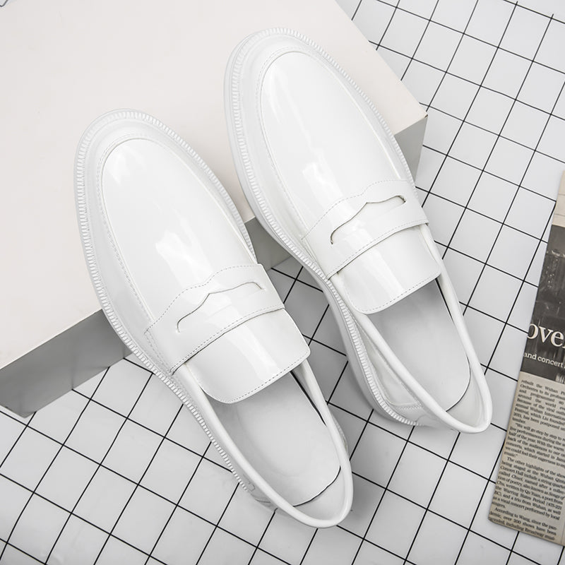 Loafers i syntetläder formell stil i vitt för herrar, bild 2 av 3