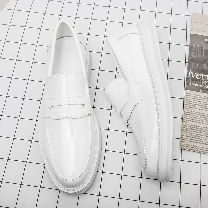 Loafers i syntetläder formell stil i vitt för herrar, bild 3 av 3