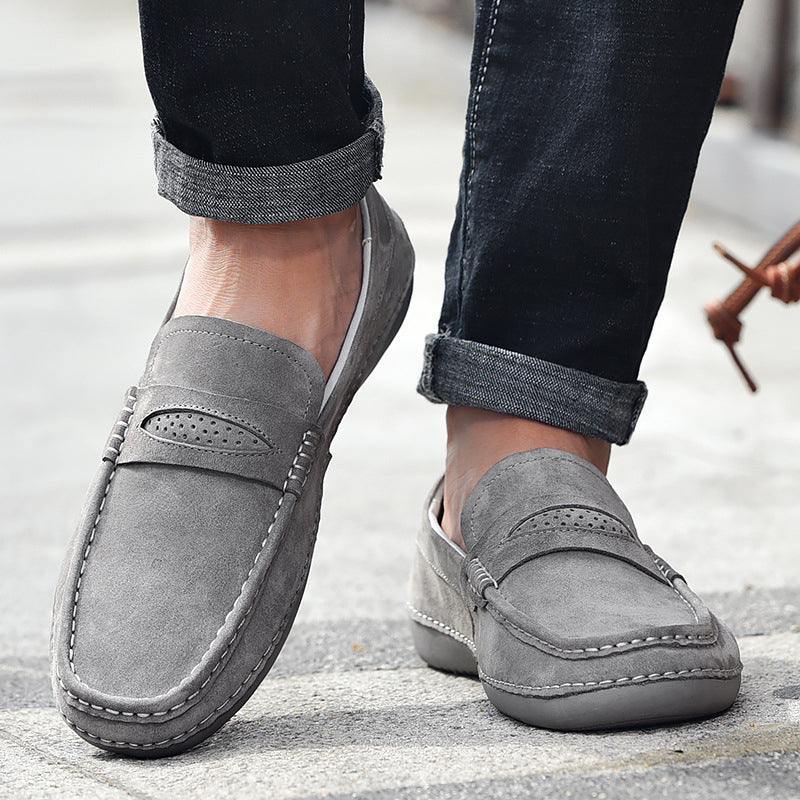 Grå casual mocka loafers för herrar, bild 2 av 4