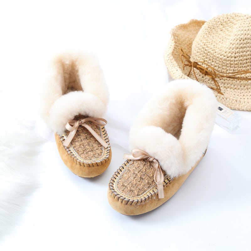 Indianska mockasiner i fodrat mocka med tweed-skaft, bild 10 av 15