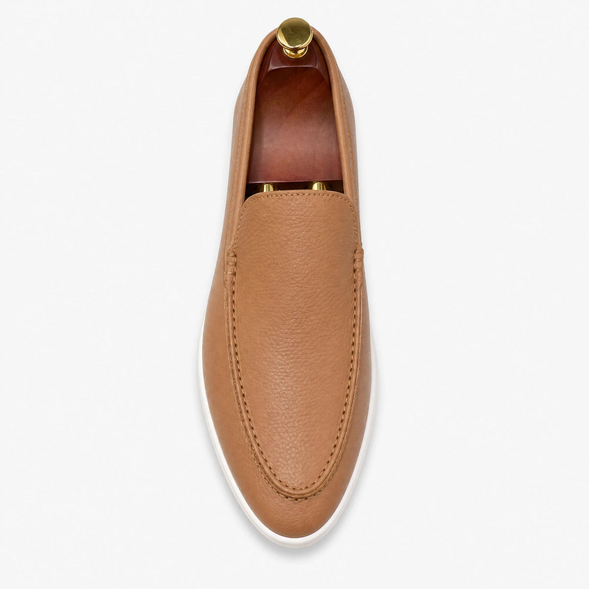 Ljusbruna slip-on loafers för herr med tjock sula i färgen grå Bild