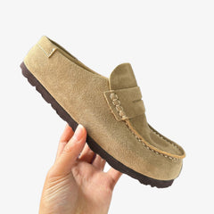 Loafer-clog i mocka att kliva i, Sand