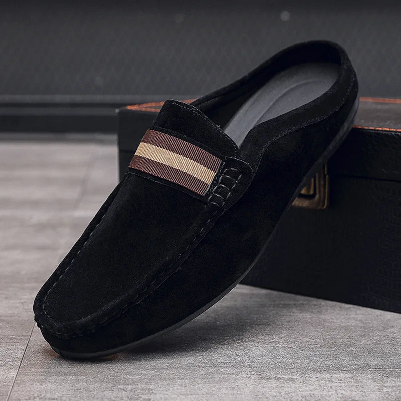 Loafer-mule herr med randigt band, sulan