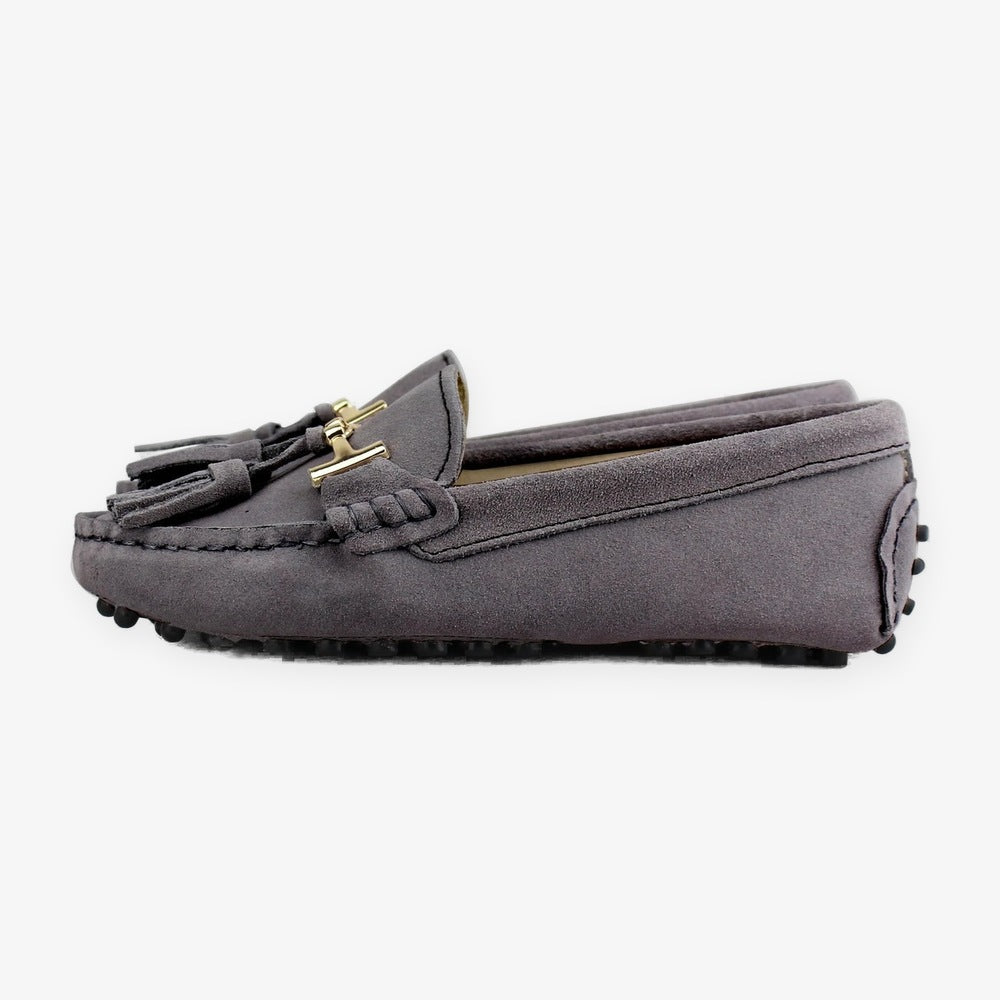Damloafers med tofsar och guldspänne, marinblå, bild 10