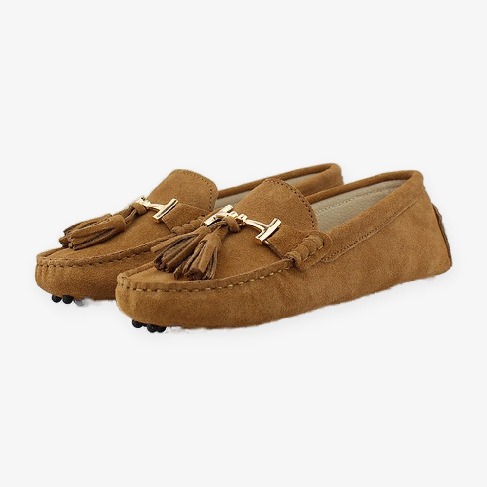 Damloafers med tofsar och guldspänne, svart, bild 17